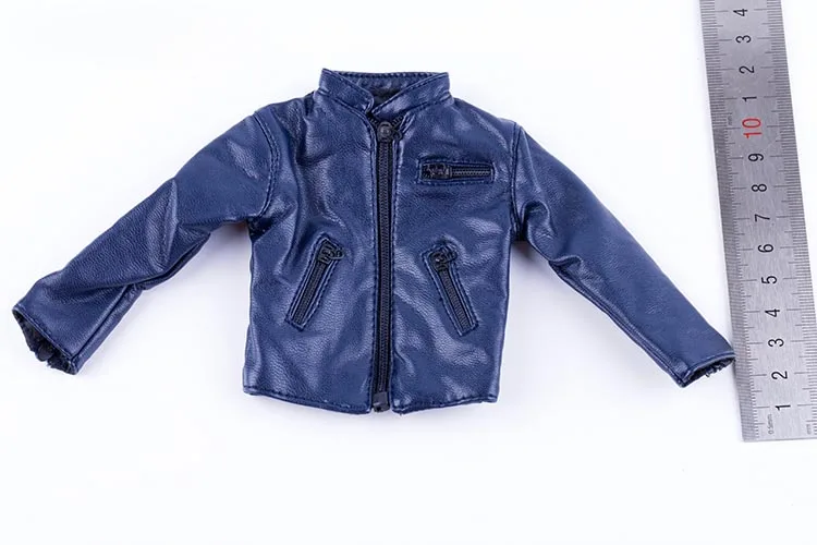 

1/6 Scale JG Blue leather Motorcycle service jeans Set Blue jacket model for 12'' soldier action figure