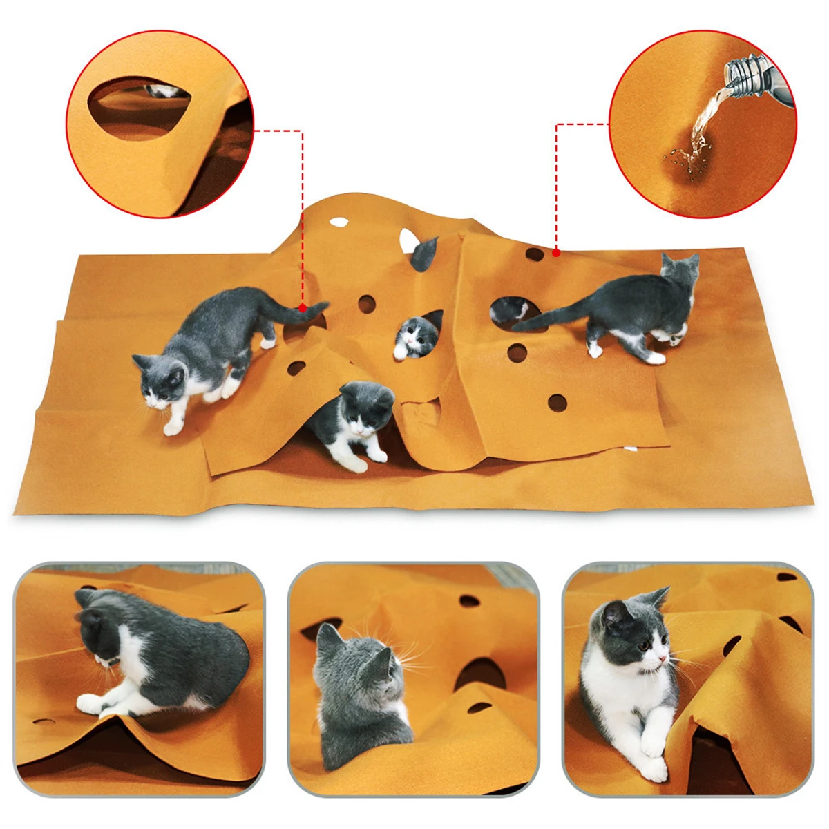 120X90CM Creative Cat Litter Pad Activity Play Mat Pet Bite Training Felt Cloth | Дом и сад