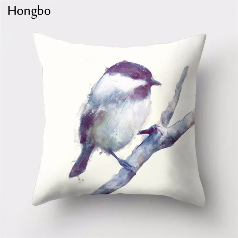 Hongbo 1 шт. чехол для подушки с рисунком лисы, медведя, птицы, лошади, диких животных, декоративный чехол для подушки, для дома и офиса
