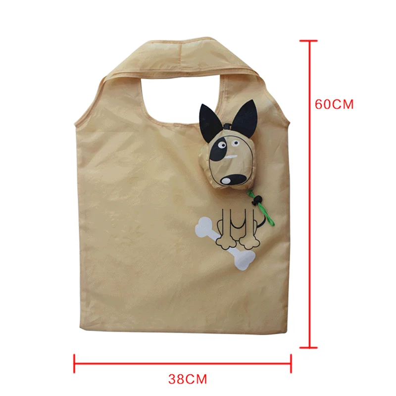 Cute Dog Eco Bags Foldable Shopping Bags Reusable Handbag Grocery Tote