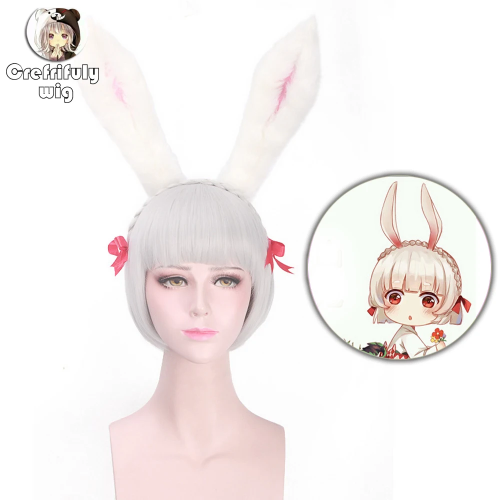 Парик для косплея аниме Onmyoji серебристо-серый короткий костюма Хэллоуина