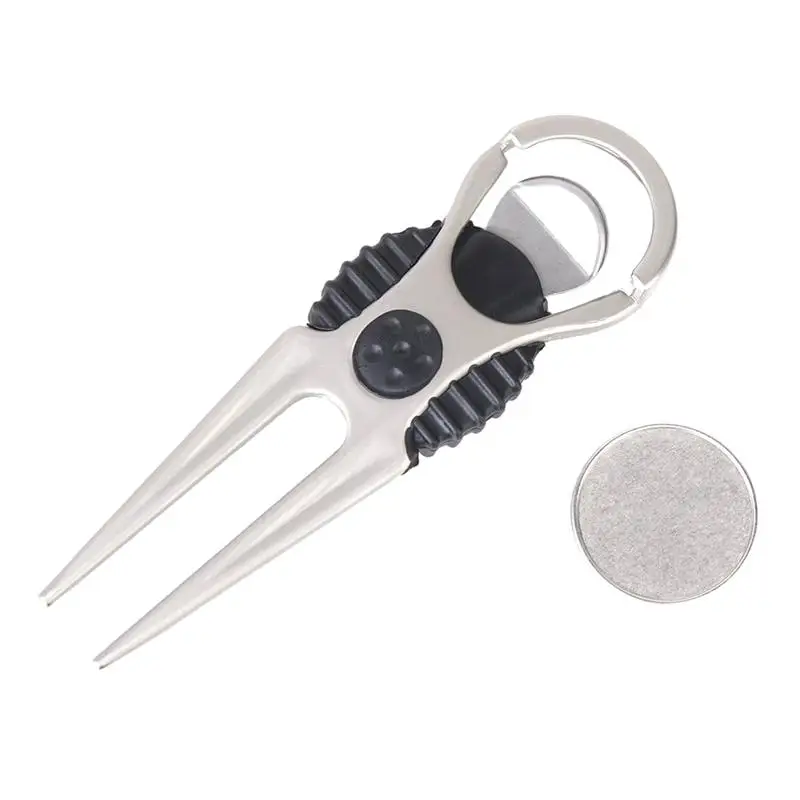 

Golf Divot Tool with Round Ball Marker Repair Tool (Silver)