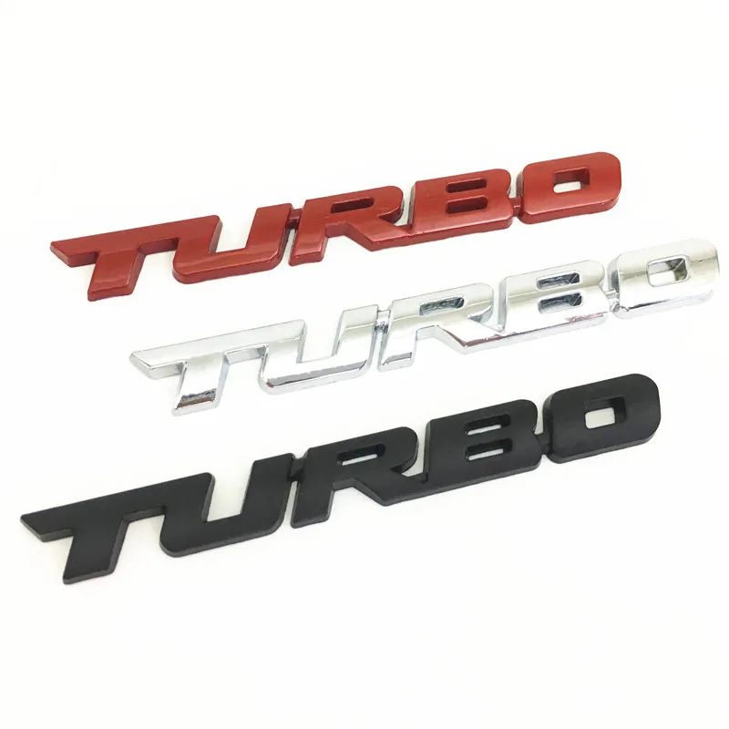 

High quality TURBO 3D Metal Car Sticker Accessories Side Fender Side Wing Decals Rear Bumper Trunk Emblem Badge logo Car Styling