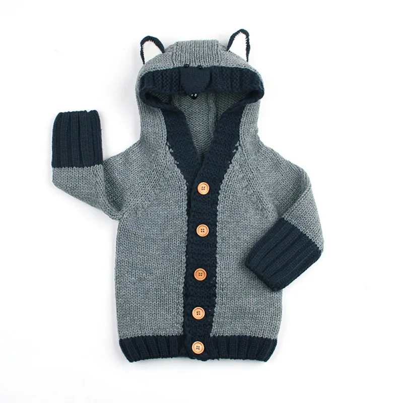 

New Infrant Baby Clothes Hooded Cardigan Sweater For Baby Toddler Boys Girls Jacket Coat Infant Warm Outfit