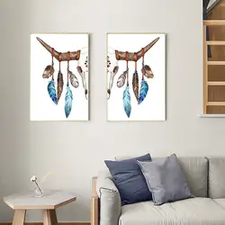 Скандинавские фигурки оленя холщовые картины детский постер и принт настенные художественные картины спальня для домашнего декора