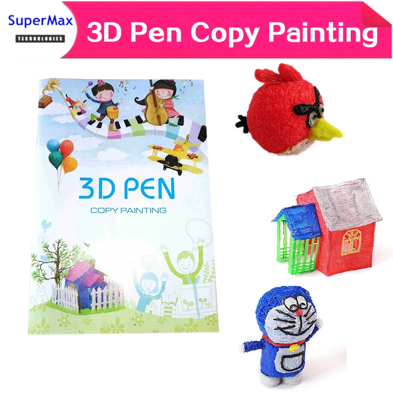 

3d printing pen art album 3d pen painting textbook Linyi album 40 patterns +transparent Linyi board