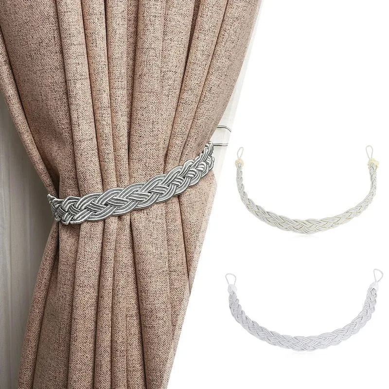 

2pcs Modern Curtain Tie Backs Braided Rope Tiebacks Holdbacks Home Voile Holder Curtains Decorative Accessories