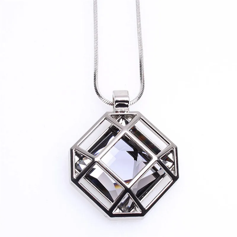 Женская цепочка свитер Collier Femme необычная ажурная подвеска с кристаллами