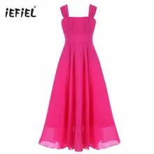 Iefiel для детей Платье для девочек с цветочным узором из шифона; нарядное платье принцессы с цветочным рисунком и с Платья для вечеринок Свадебное Платье de бальное платье, платья на официальное мероприятие, платья