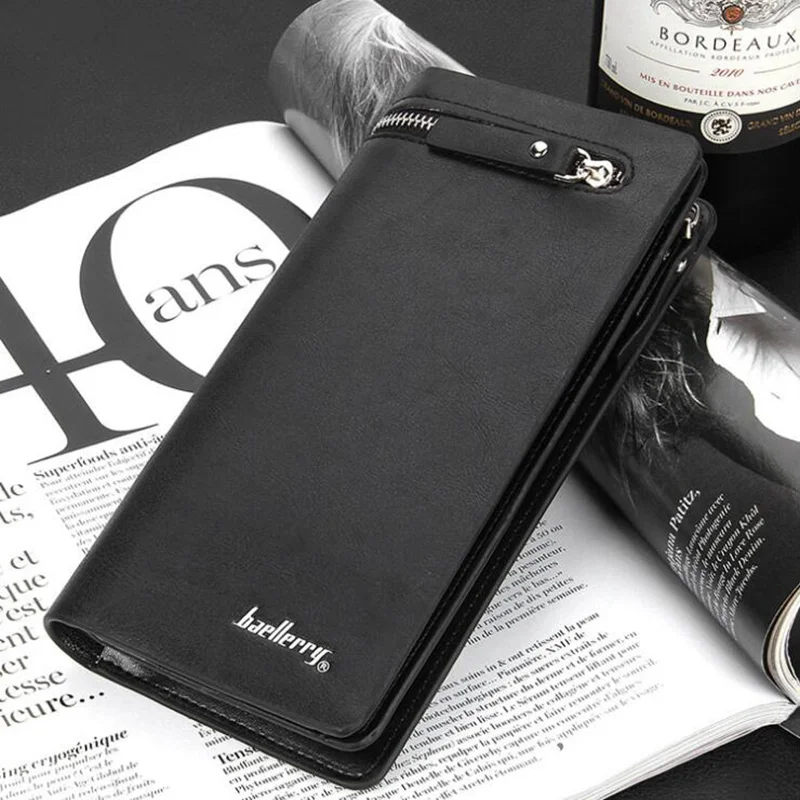 

New Business Wallet Men Clutch Bag Leather Coin Pocket Phone Purse Casual Mens Wallets Male Large Capacity Multi-card Bit Wallet