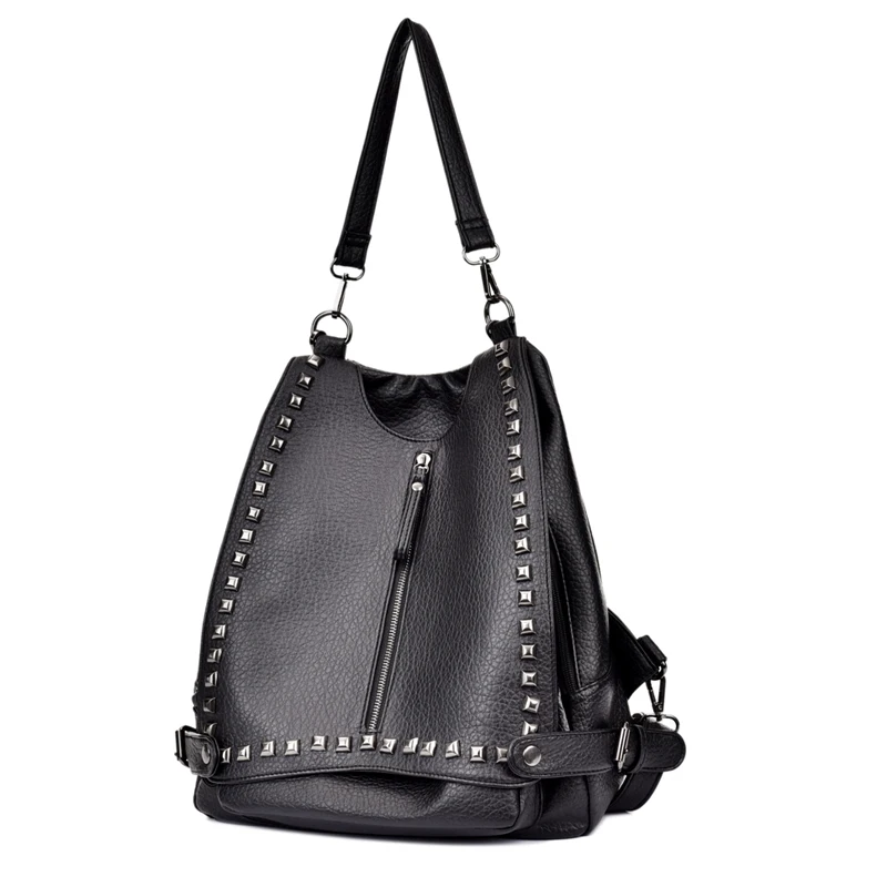 Women Backpacks Zipper Rivfet Bag pu Leather Casual European American Styie Backpacks Mochilas Feminina Rugzak Sac