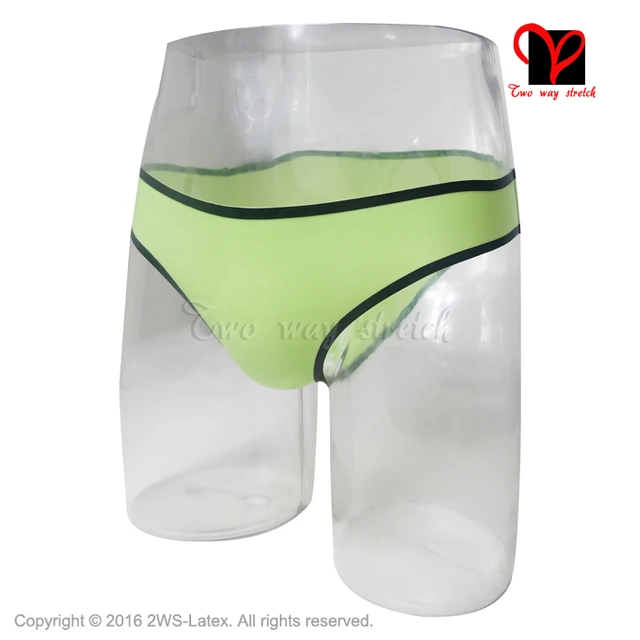 Green And Black Trims Sexy Latex T String Rubber Underwear Gummi Panties  Shorts Classic Underpants Pants Knickers Bottoms Kz-034 - Panties & Briefs  - AliExpress