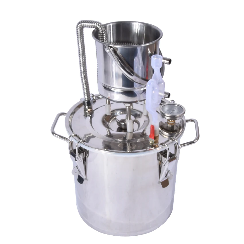 3 Gal /10 Litres Distiller Whisky Water Distiller Moonshine 304 Stainless Steel Distillation Boiler Brewer Cooler Kit