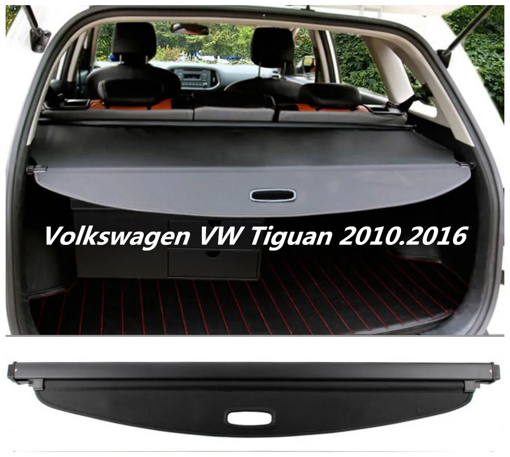 

JINGHANG Car Rear Trunk Security Shield Cargo Cover For Volkswagen VW Tiguan 2010.2011.2012.2013.2014 2015 2016 Black Beige