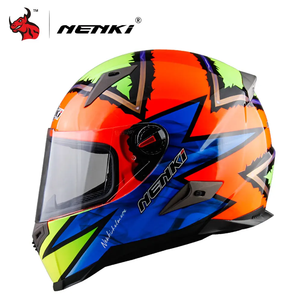 NENKI мотоциклетный шлем для мужчин, мотоциклетный шлем для мотокросса, полный шлем для лица, Сертификация ECE, мотоциклетный шлем, мотоциклетный шлем - Цвет: orange