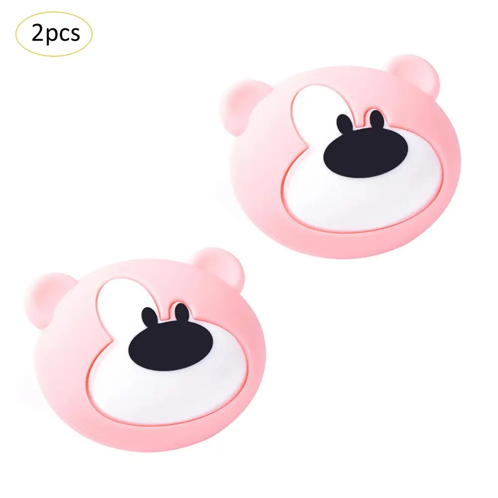 2pcs Little Bear Child Anti-Collision Angle Protector Cartoon Animal Shape Soft Silicone Table Corner Cover Baby Safe Protector - Цвет: as picture