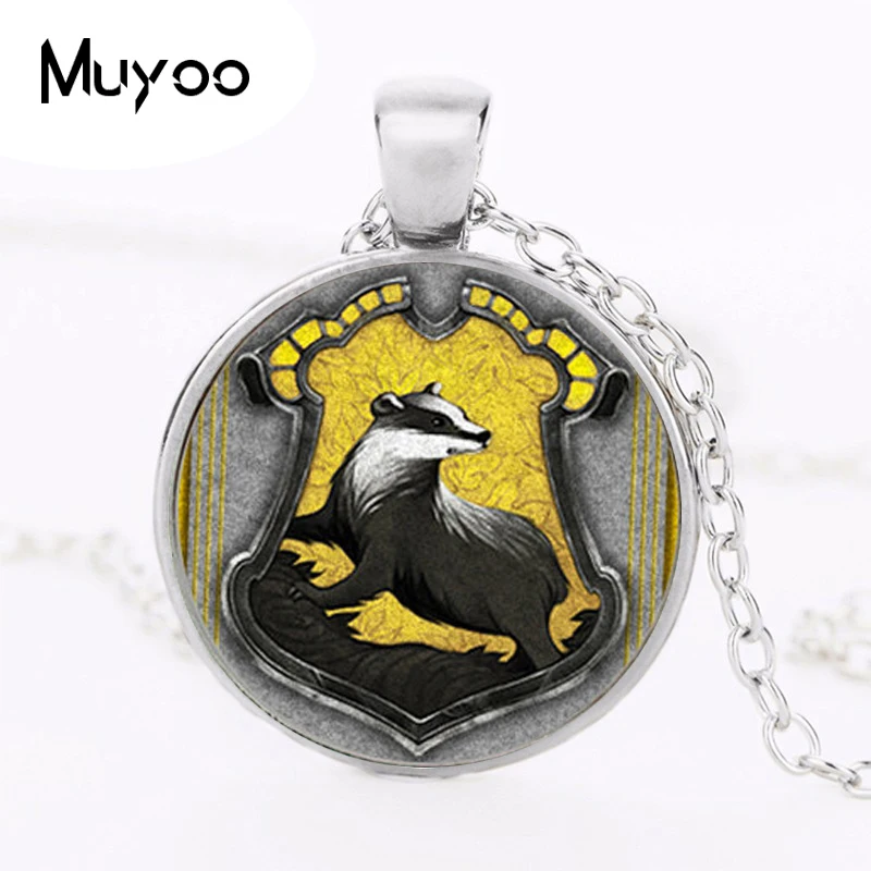 Модный Хогвартс Hufflepuff дом гребень ожерелье Ровена Ravenclaw подвеска украшения подарки стекло кабошон ожерелье s HZ1