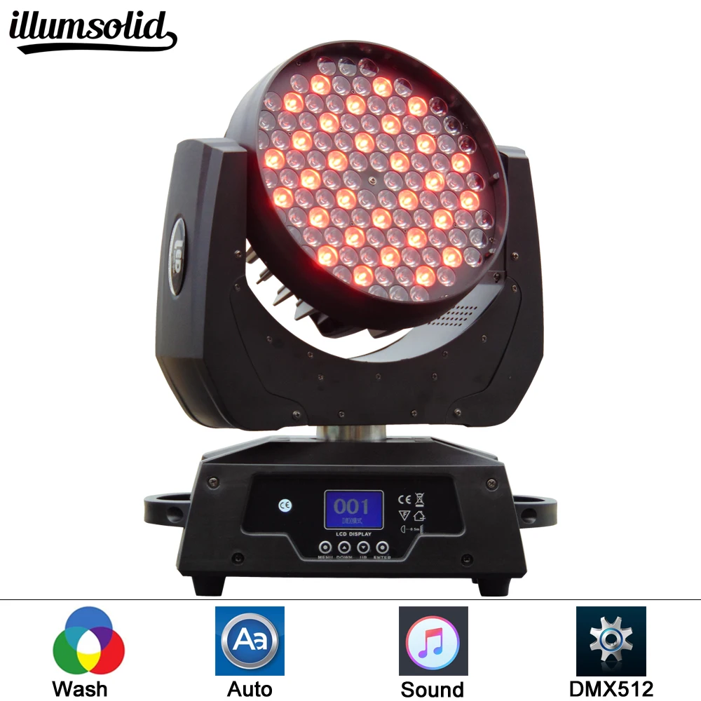 

LED beam moving head light 108x3w rgbw led colour mixture advanced 16 dmx channels for dj disco parties show lights