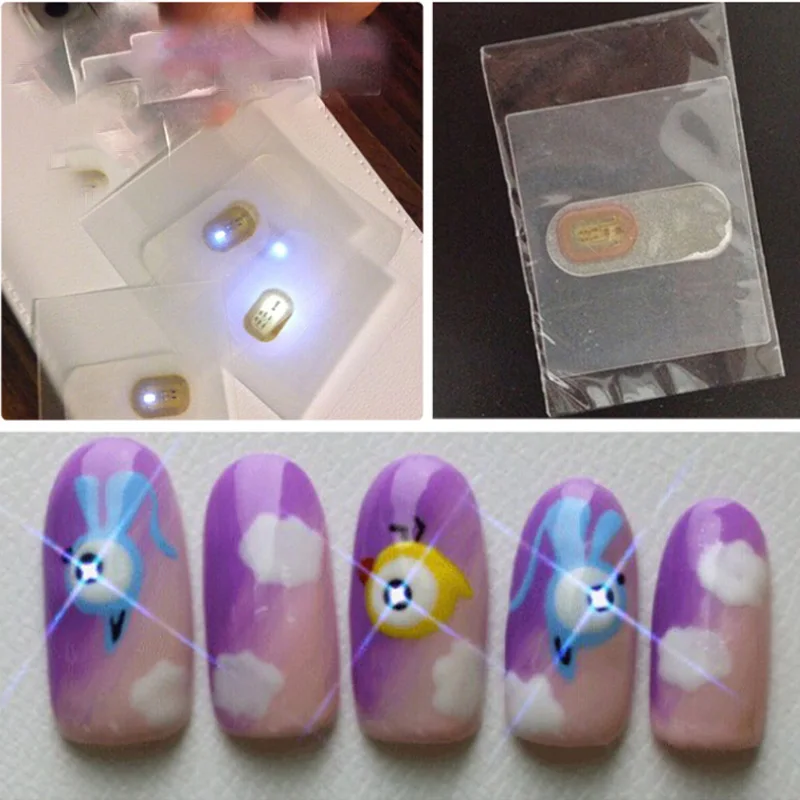

Pandahall Japan Oct NFC LED Lighting 3D Nail Sticker Chip Automatic Flash Fixed Scintillation DIY Nail Art Decoration