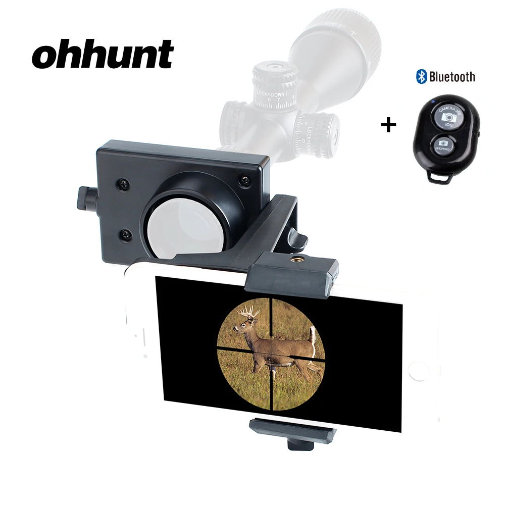 

ohhunt Hunting Scope and Smartphone Adapter Connector Head Holder Support Mount with Free Smart Bluetooth Gift for Riflescope