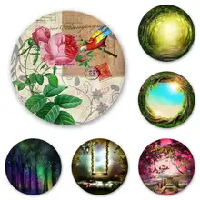 Круглый мягкий фланелевый коврик для дома, кухни, гостиной, леса, нескользящий коврик для пола, натуральный вид, коврик для дома