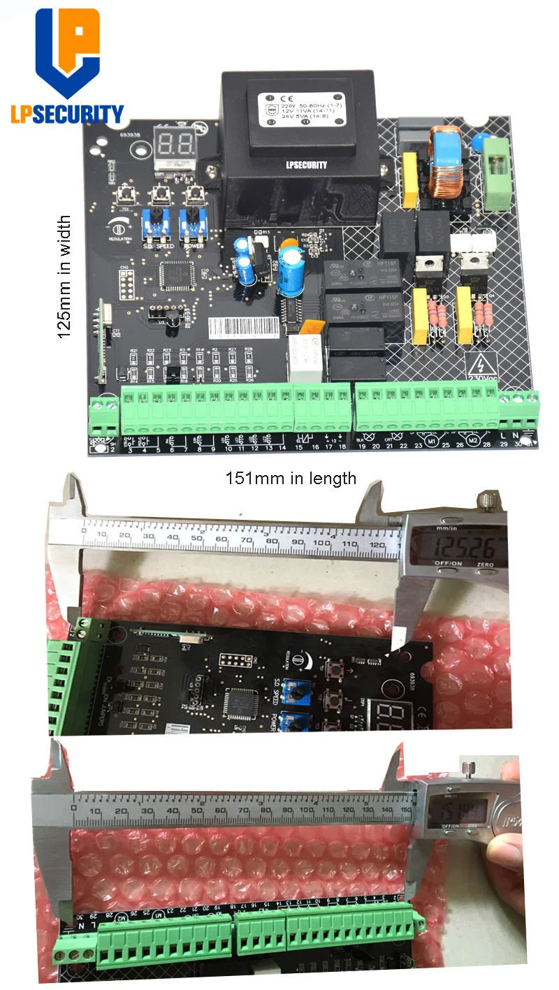 LPSECURITY 240V AC ПИТАНИЕ распашных ворот плата управления