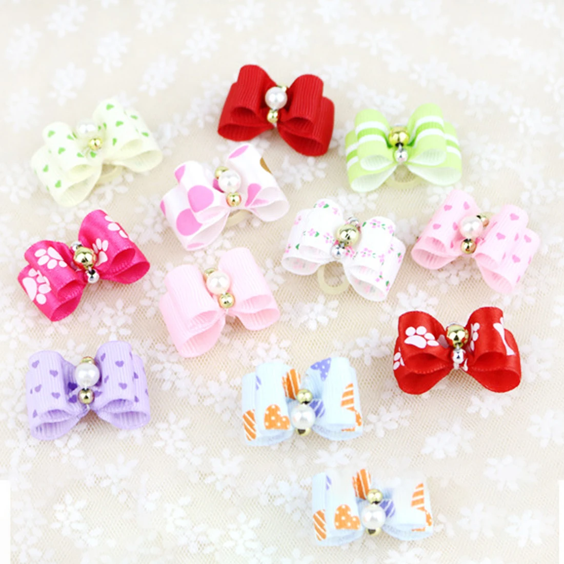 

10 piece/set Pet Puppy Headdress Products Pets Fashion Hairpin Flower Hair Bows Dog Cat Grooming Accessories