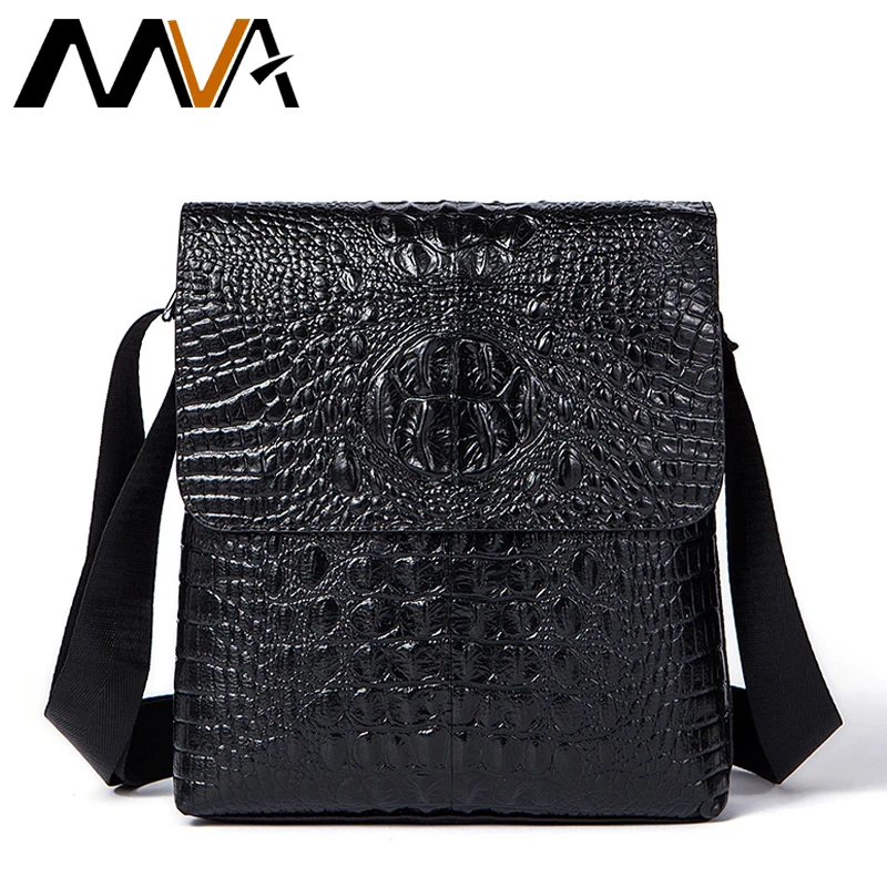 

MVA Alligator Pattern Men Messenger Bag Male Men Bags Business Genuine Cow Leather Black Shoulder Bag Small Crossbody Bags