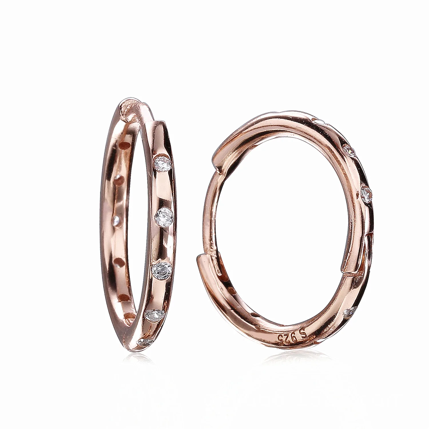 

Authentic 925 Sterling Silver Rose Gold Pandora Earring Women Droplets With Crystal Earrings For Women Wedding Jewelry