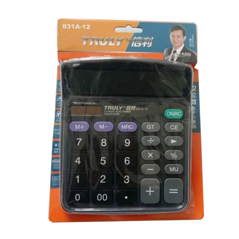 One Piece New Original Truly 831A-12 Office Calculator 12 Digits Lcd Large Screen