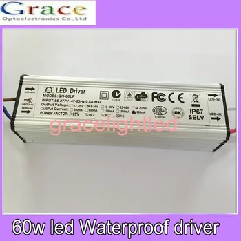 

5 Pieces Isolation 60W AC85-277V LED Driver 6-10x6 1.8A DC18-34V IP67 Waterproof Constant Current For Spotlights