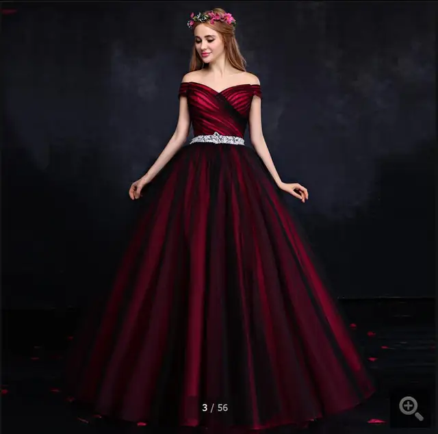 Red and Black Prom Dress