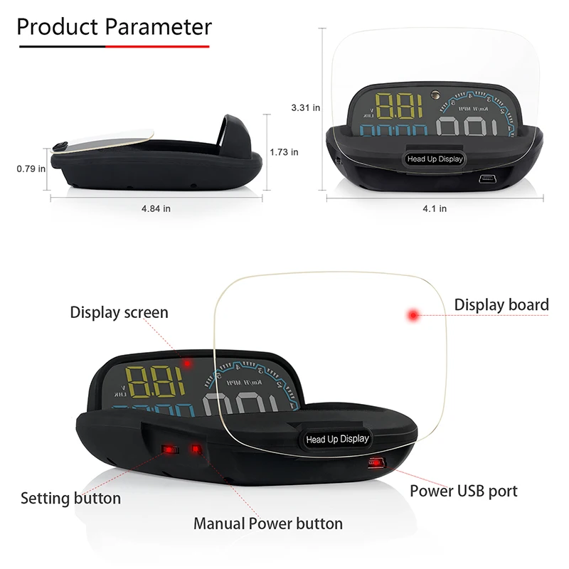 WiiYii HUD C600 головка мобильного выставочного стенда Скорость проектор ometer