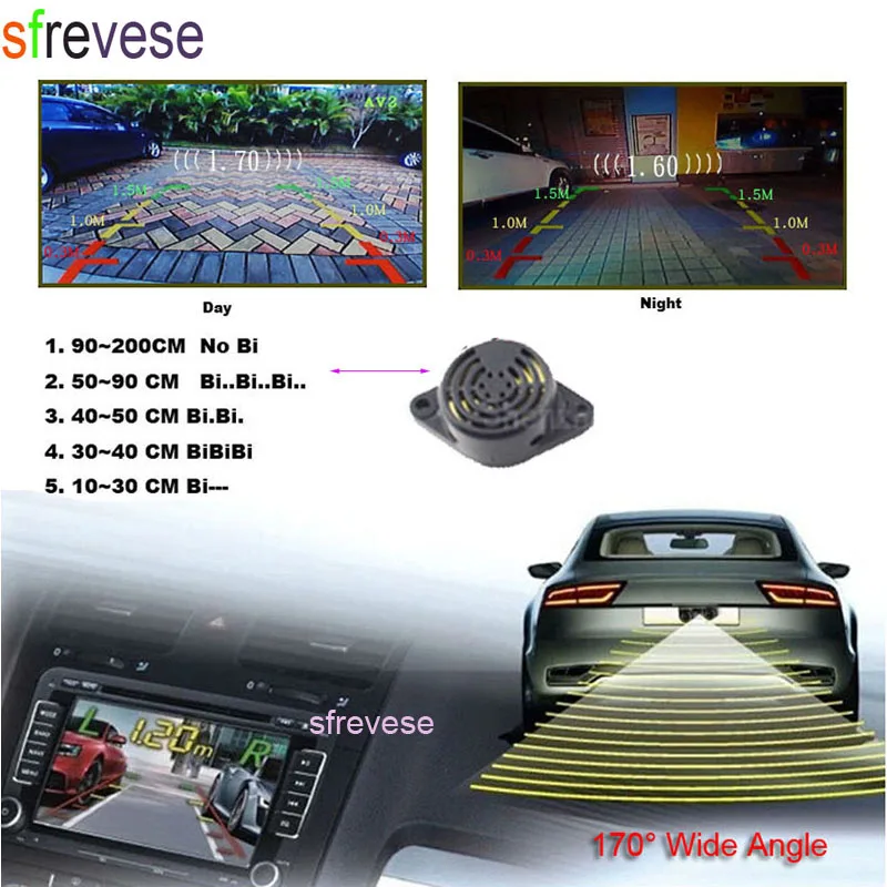 7 "автомобиль ЖК-дисплей монитор зеркала + 2 светодиодный парковка Сенсор радар 3in1 Реверсивный резервного Камера 170 градусов сзади вида