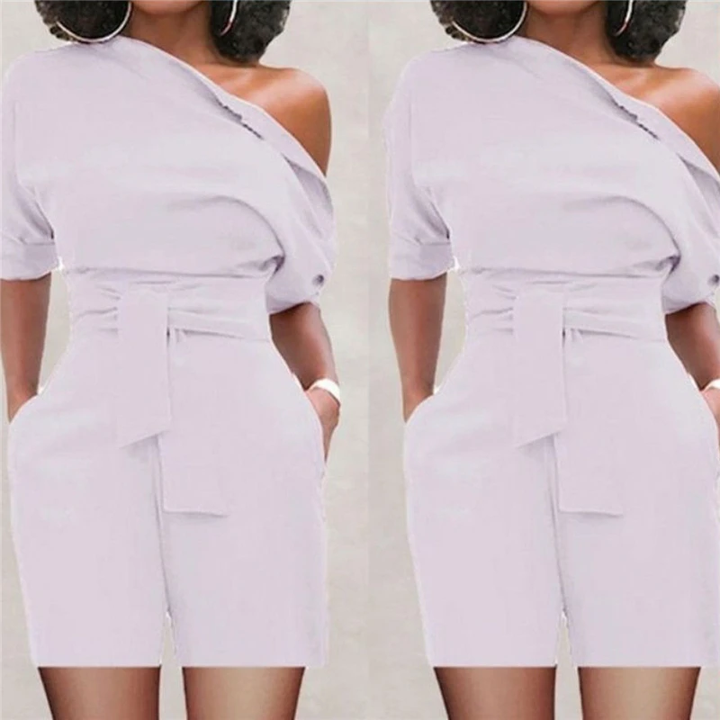 Модные сексуальный женский комбинезон на шнуровке короткий рукав штаны Playsuit Клубная одежда короткие брюки