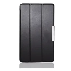 Premium PU Leather Folding Folio Tablet Case with Stand and Auto Sleep/Wake Function (Black)