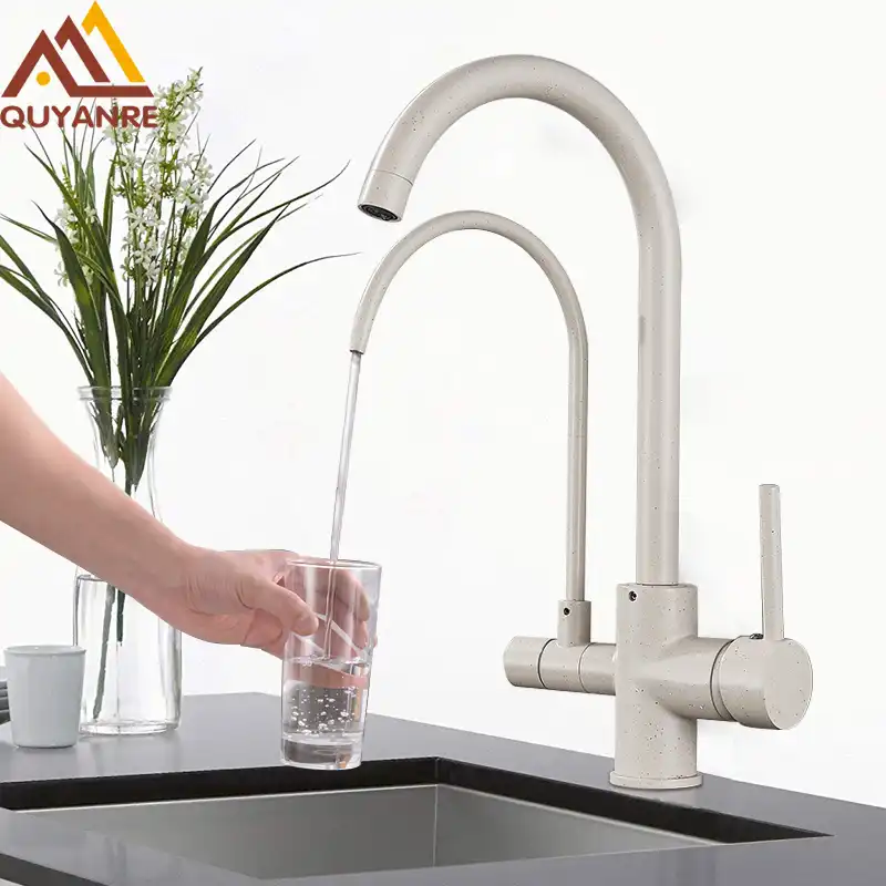 Beige Black Purifier Water Kitchen Faucet Filter Water Tap 360 Rotation Dual Handles Purification Filtered Kitchen Sink Faucet Kitchen Faucets Aliexpress