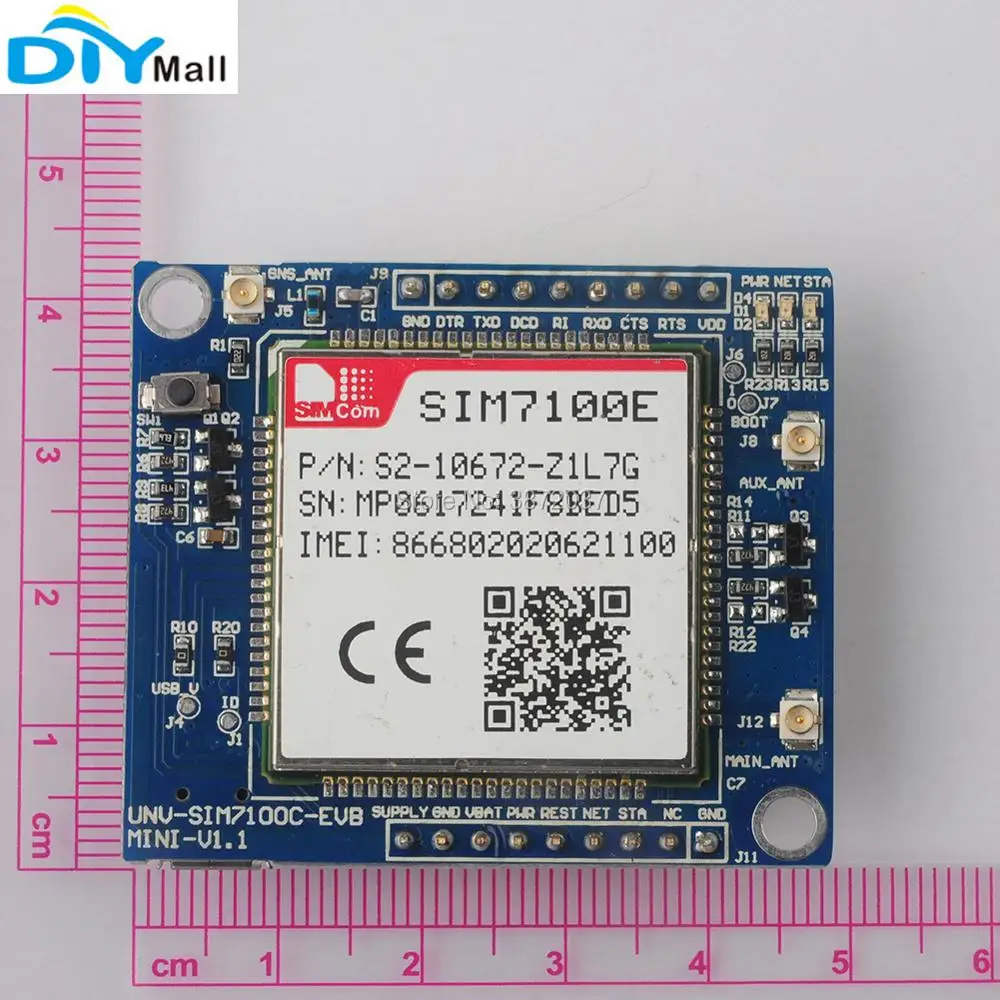 Макетная плата модуля 4G с европейской сетью SIM7100E + антенна для Arduino Raspberry Pi Android Linux