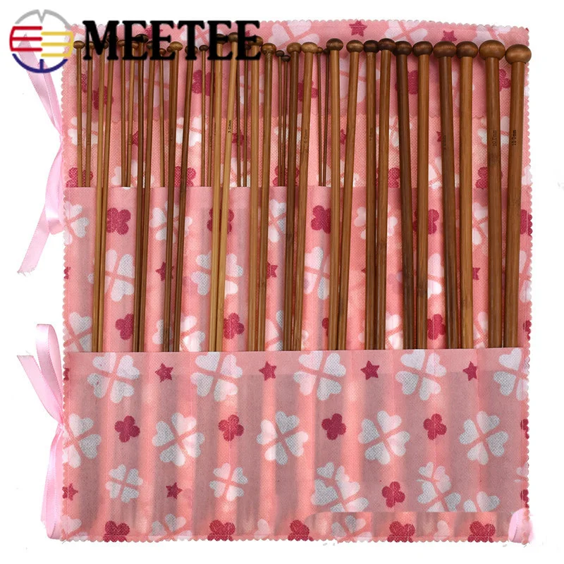 

Meetee 1set=36pcs Bamboo Sweater Needle Carbonized Thick Rod Needle DIY Handmade Hat Socks Sweater Knitting Tool Accessory BD469