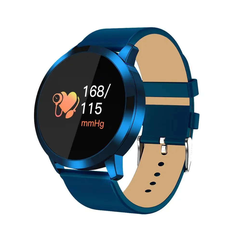 NAIKU Q8 Смарт-часы OLED цветной экран мужские модные фитнес-трекер сердечный ритм кровяное давление кислородные Смарт-часы - Цвет: Blue