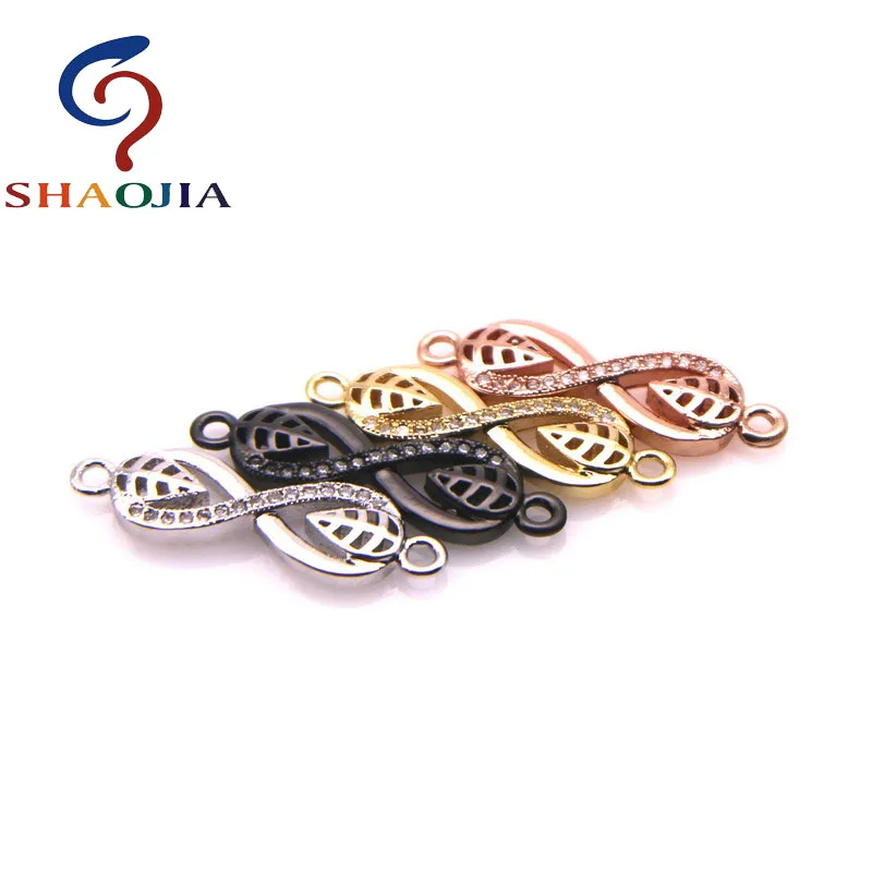 

SHAOJIA DIY Material Accessories Jewelry Micro Pave Zircon Copper Beads Making DIY Bracelet Necklace Earrings Pendant 28*8MM