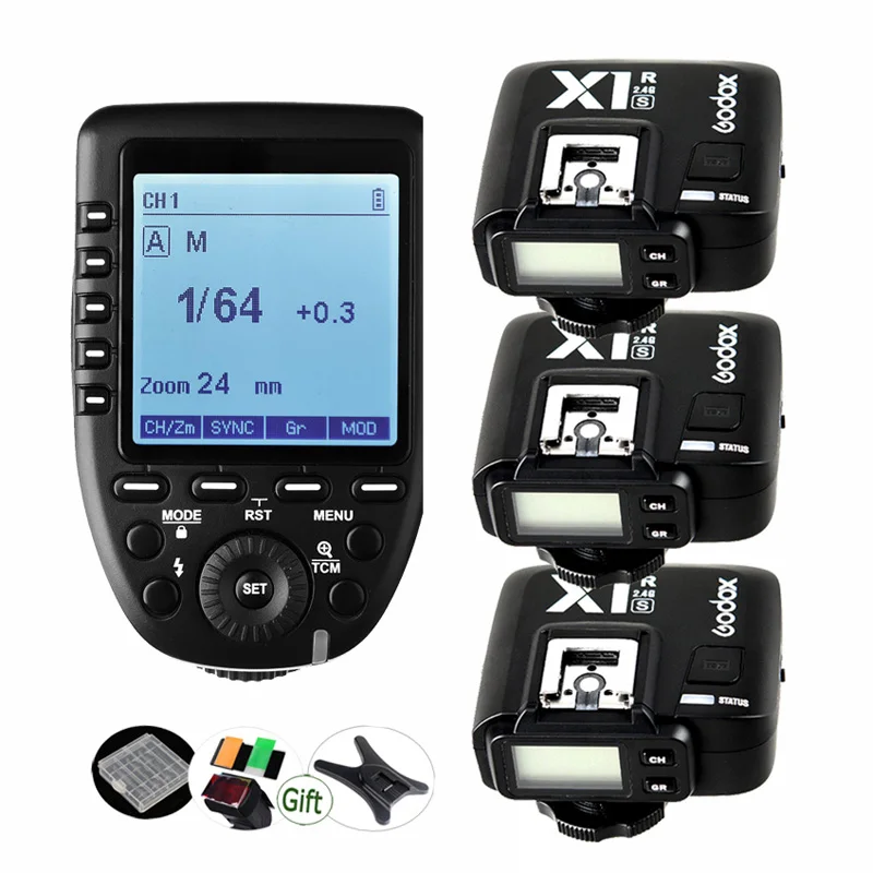 Godox XPro-S удаленный Trigger Transmitter+ X1R-S приемник HSS ttl 2,4G для sony флэш-F42AM HVL-45RM HVL-F60M F43M F32M F58AM - Цвет: XPro-S add 3x X1R-S