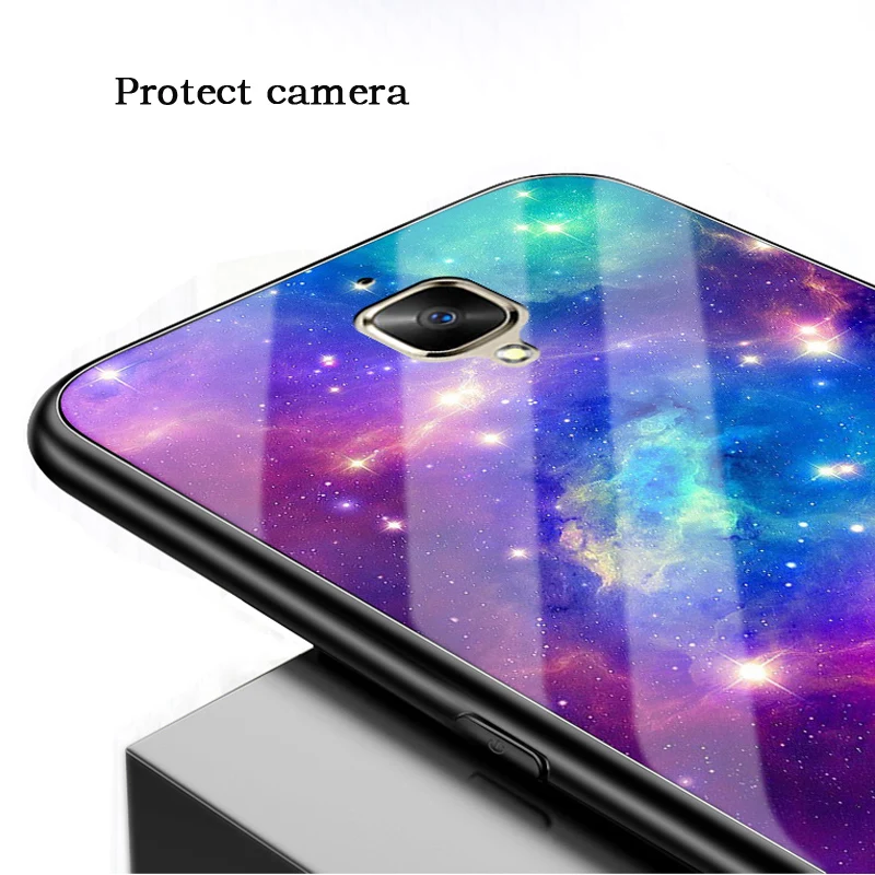 Чехол для Oneplus 3T 3 чехол One plus пластиковый стеклянный телефона черный бампер из ТПУ