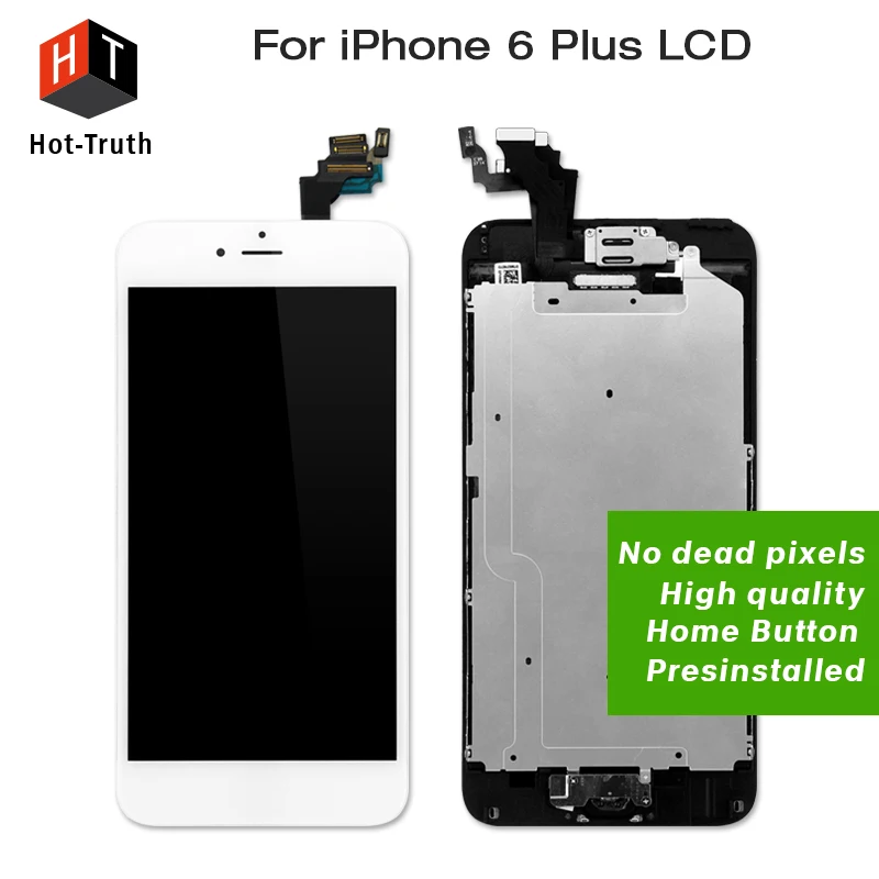 

Hot-Truth 20Pcs/Lot AAA+++LCD For iPhone 6 Plus Display Touch Screen Complete Assembly+Home Button+Front Camera+Free Shipping