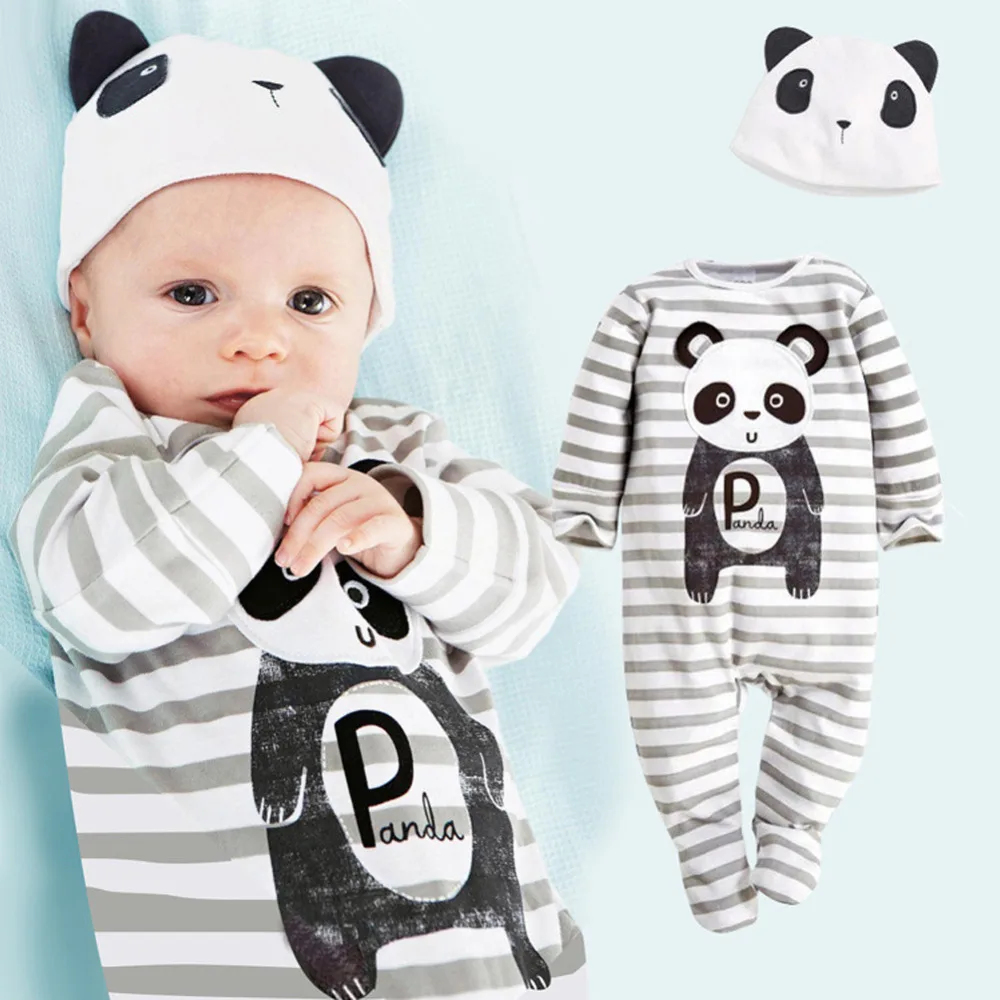 Winter Autumn Cute Cartoon Tiger Lion Panda Baby Rompers Long Sleeve Cotton Romper Jumpsuit Overalls For Newborn Boys Girls Y1 dinstry 2018 spring and autumn newborn baby cotton long sleeve romper lion pattern