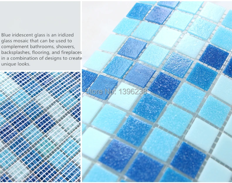 Темно-синяя Нескользящая стеклянная мозаичная плитка для бассейна для кухни, туалета, душа, пола, фоновая стена,, LSHM05