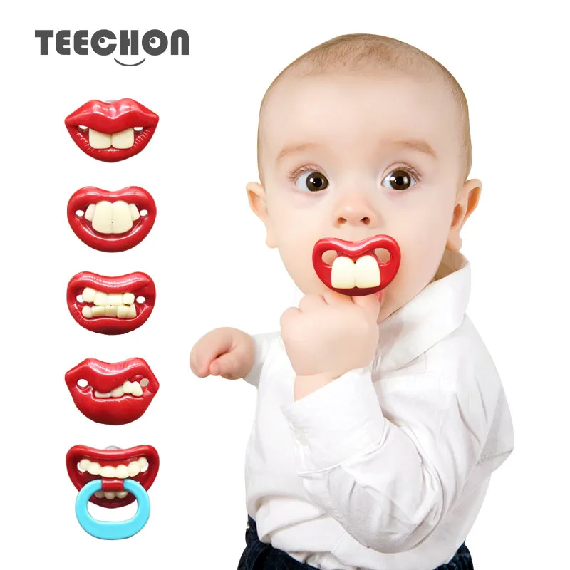 Food Grade Infant silicone Pacifier A mustache shaped pacifier can