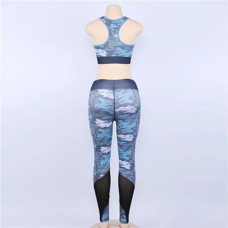Камуфляжный Женский комплект для йоги, сексуальная одежда для спортзала, бесшовное для тренировки, спортивная одежда для фитнеса, набор для бега и бега, женский спортивный костюм, Deporte Mujer