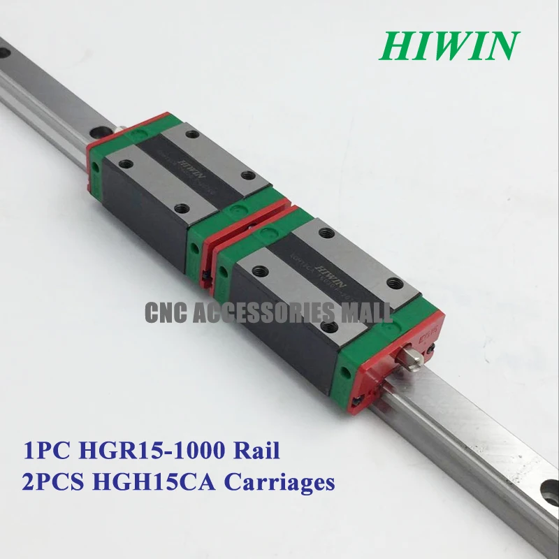 100 Original HIWIN linear guide rail HGR15 1000mm long with 2pcs