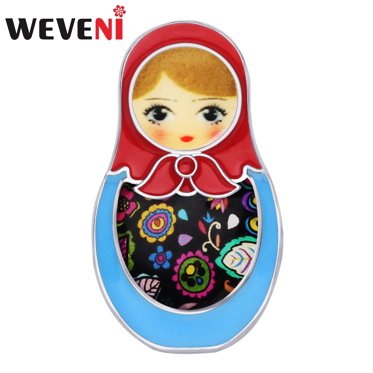 Эмалированная брошь WEVENI в виде российских кукол из мультфильма одежда заколка на